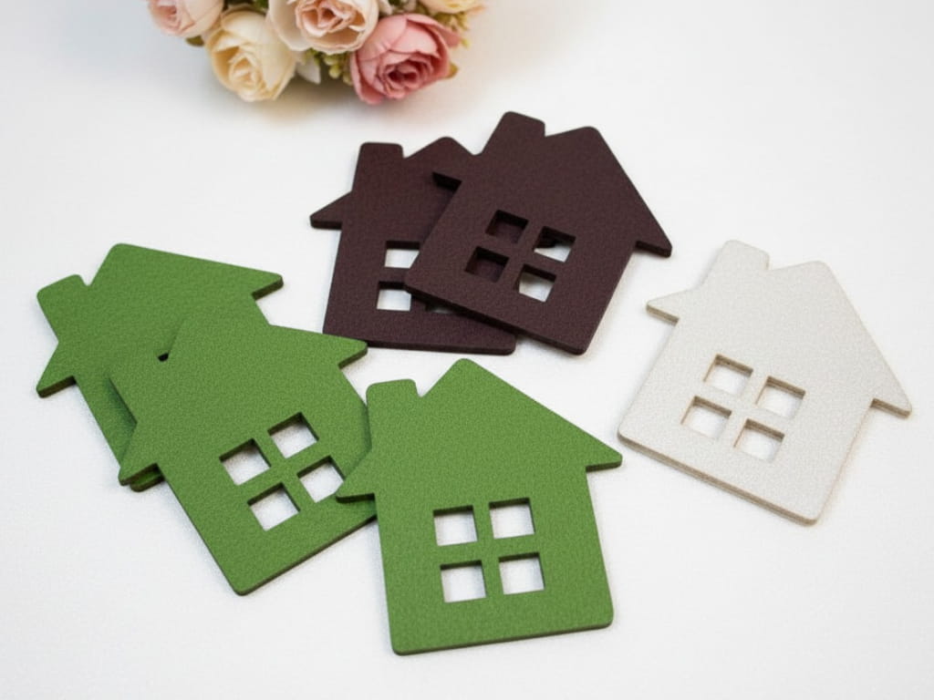 Laser Cut Wooden House Coaster