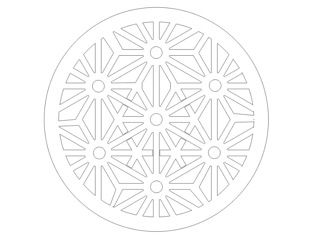 Laser Cut Wooden Coaster with Japanese Asanoha Pattern