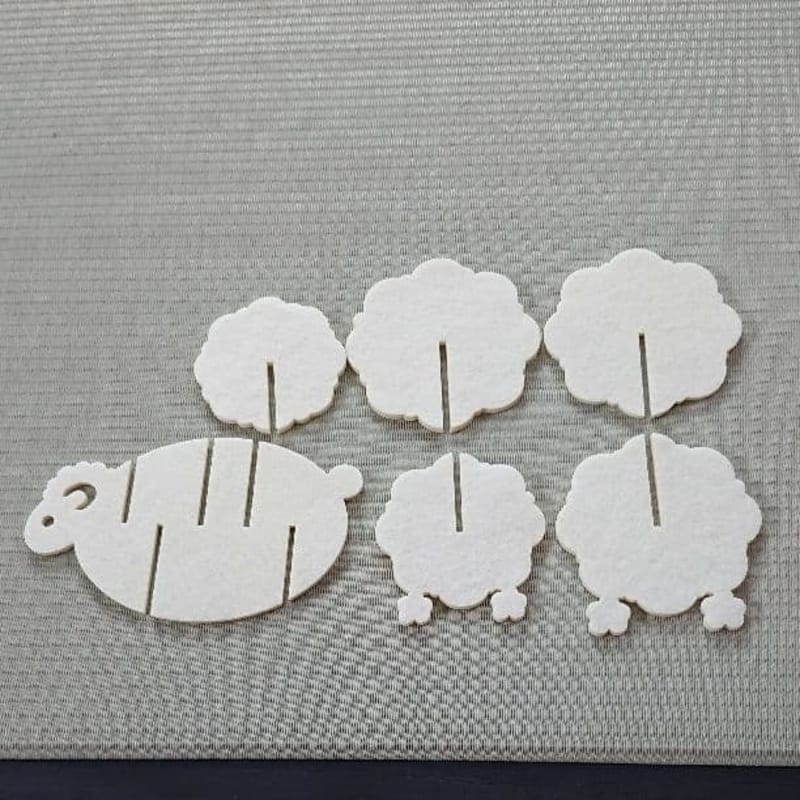 Laser Cut Sheep Drink Coaster Set with Holder