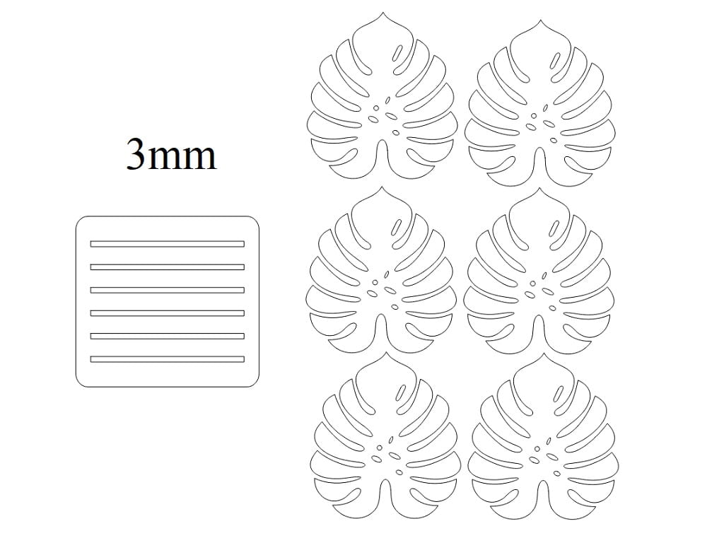Laser Cut Monstera Leaf Coaster with Stand