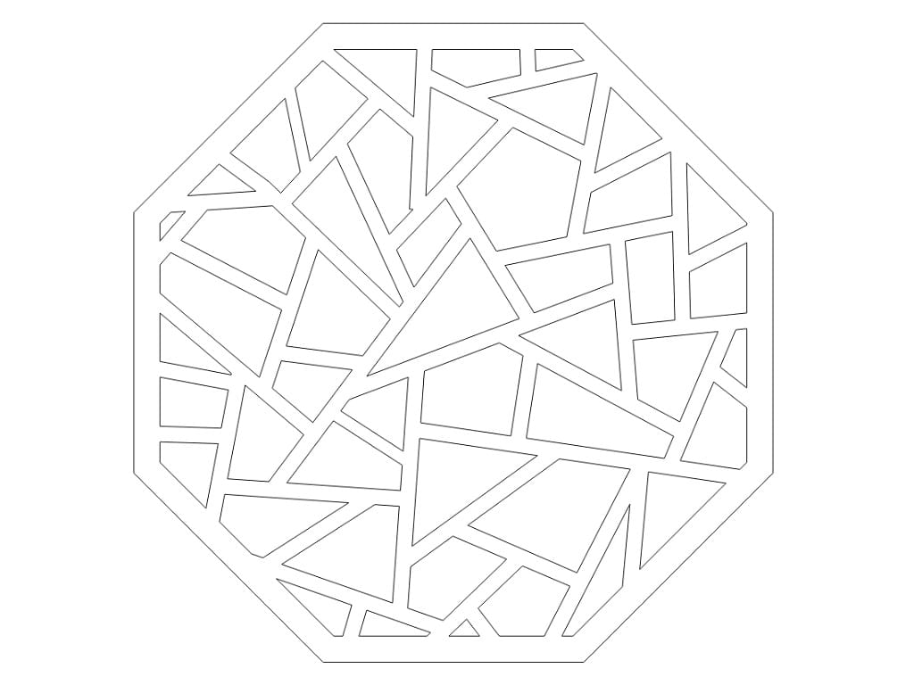 Laser Cut Geometric Pattern Wooden Coaster