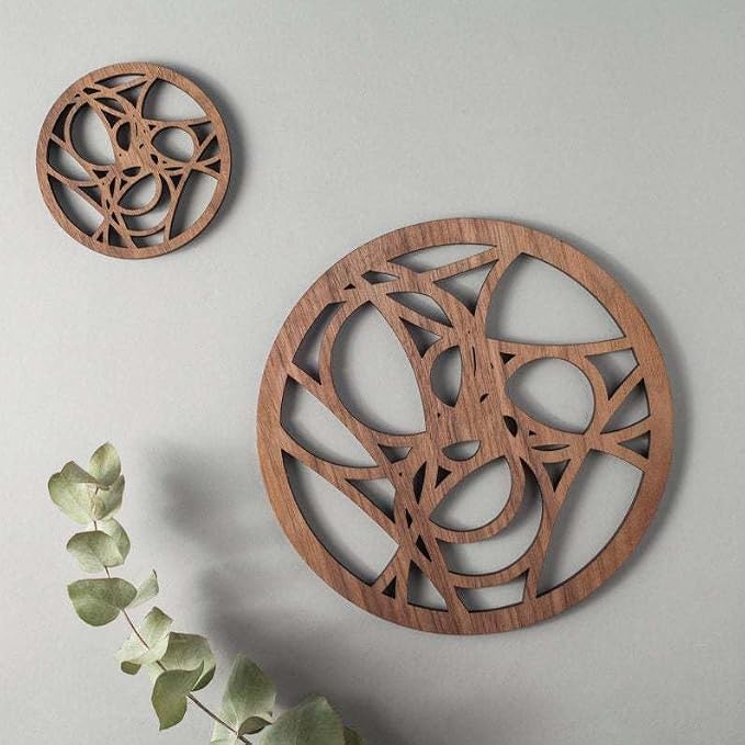 Laser Cut Elegant Wooden Coaster for Table Decor