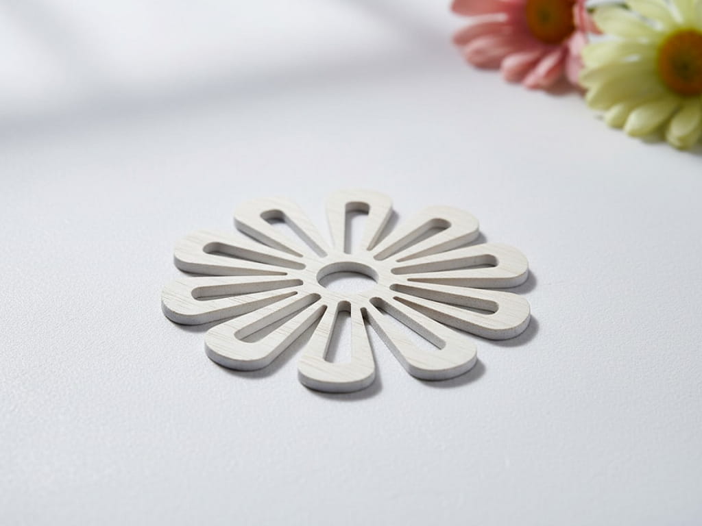 Laser Cut Floral Shaped Wooden Coasters