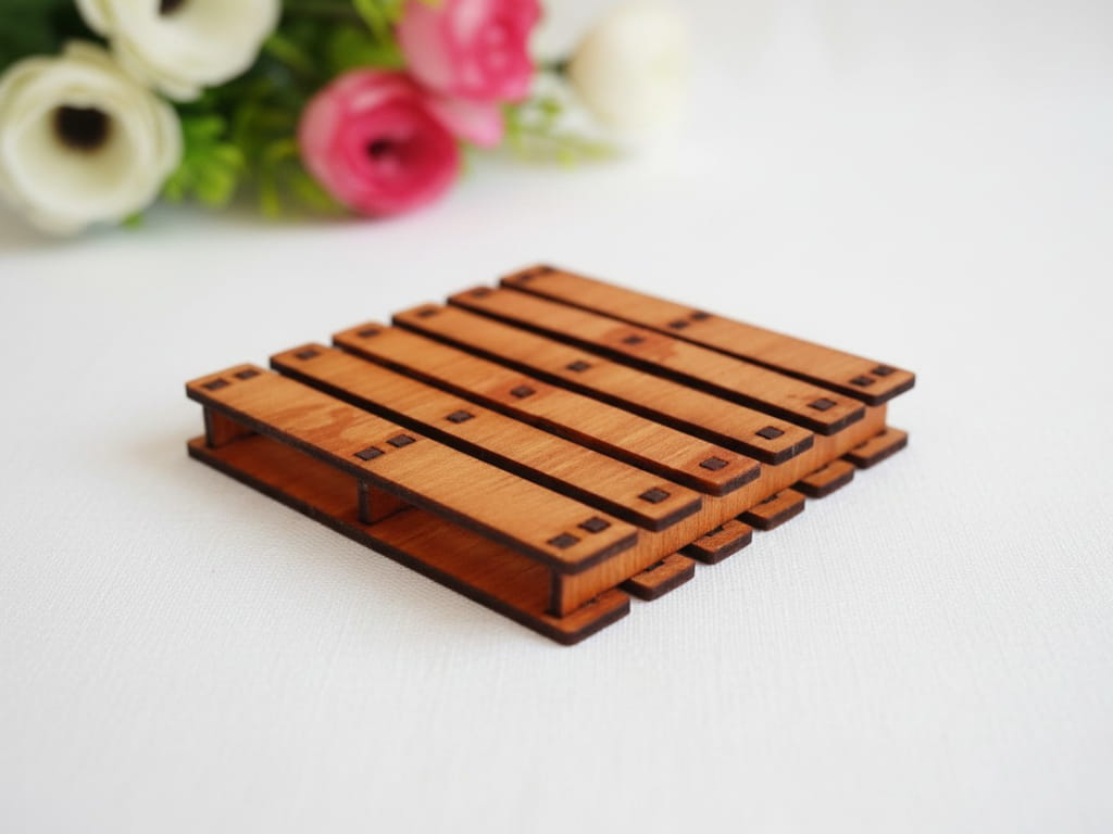 Laser Cut Wooden Mini Pallet Coaster