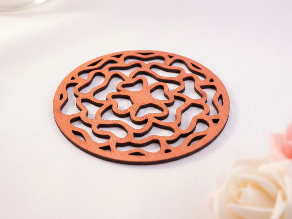 Laser Cut Wooden Coffee Cup Coaster