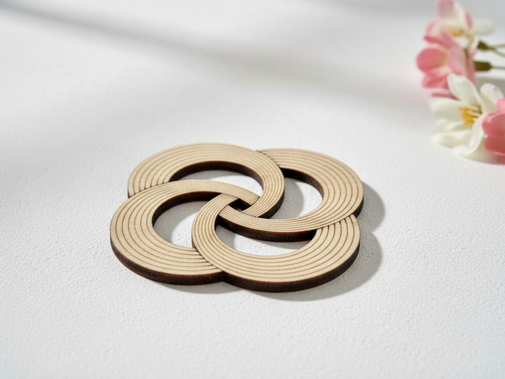 Laser Cut Spiral Wood Coaster