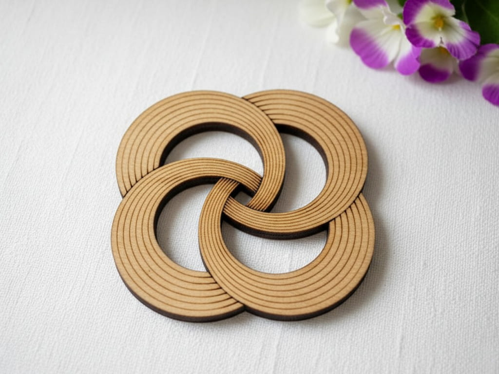 Laser Cut Spiral Wood Coaster