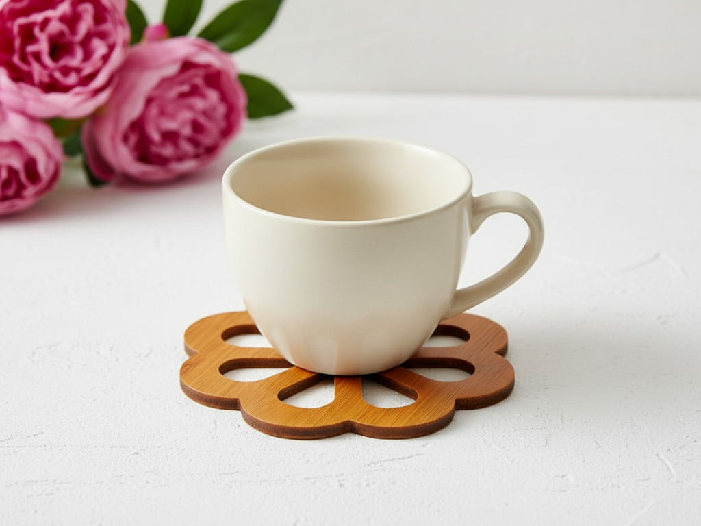Laser Cut Wooden Coffee Table Coasters