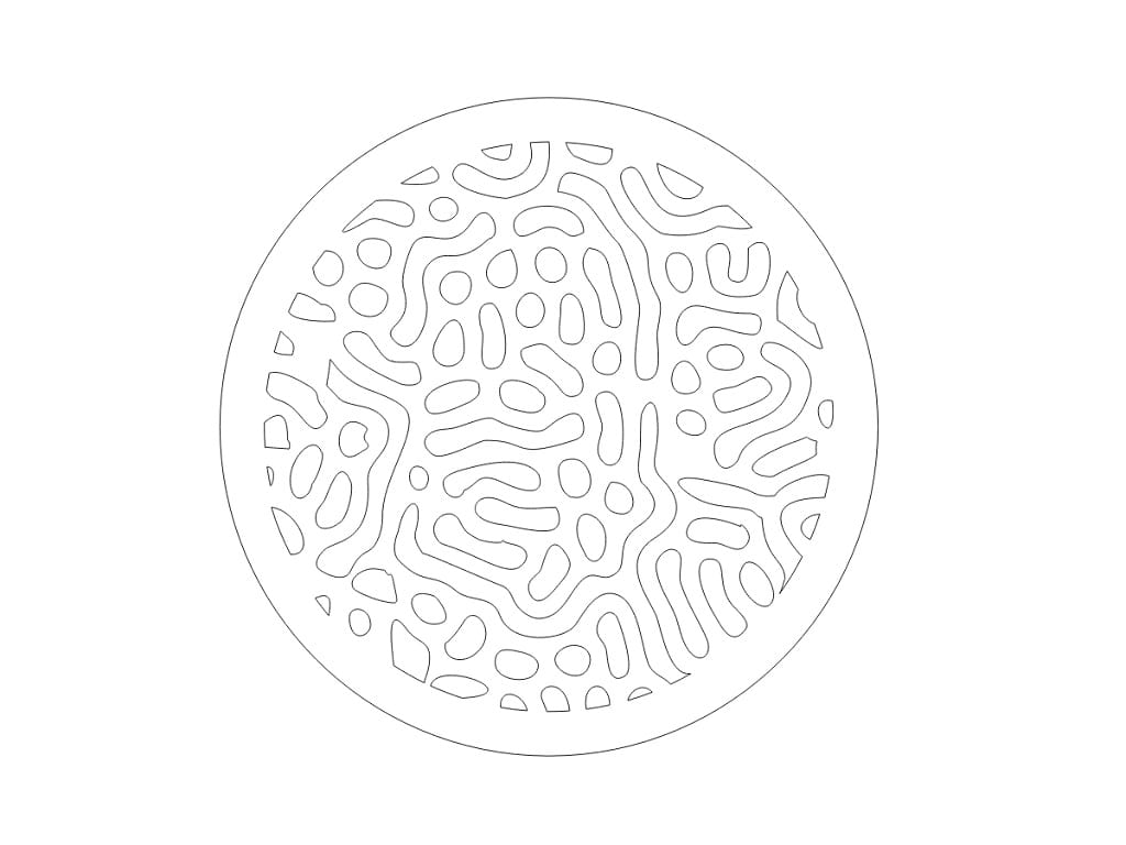 Laser Cut Wooden Bacteria Pattern Coaster