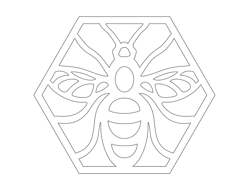Laser Cut Wooden Bee Coffee Cup Coaster
