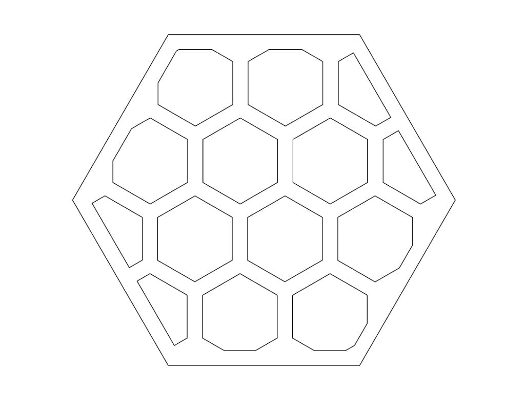 Laser Cut Wooden Honeycomb Coffee Cup Coaster
