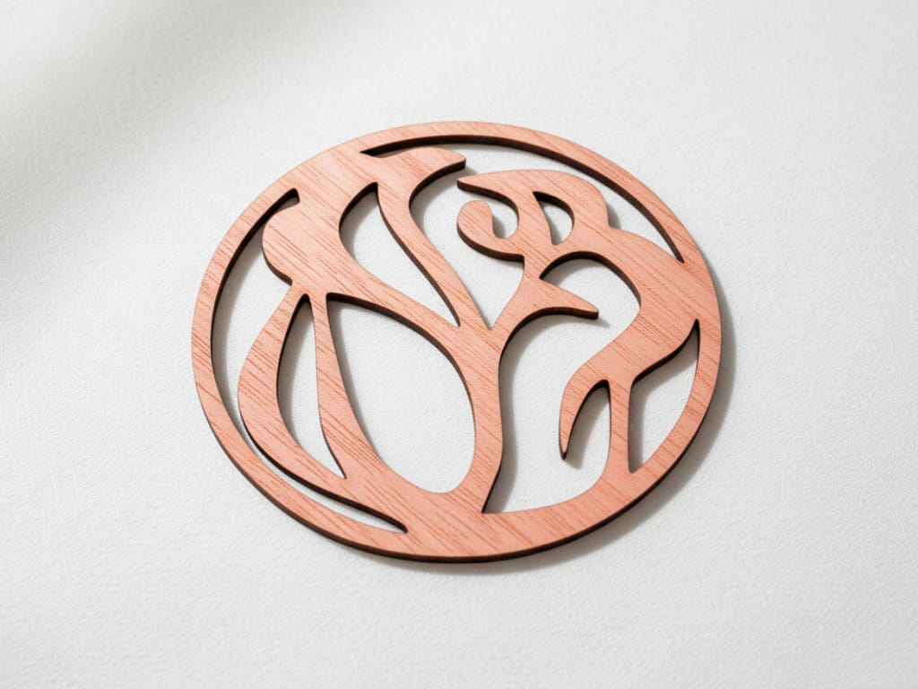 Laser Cut Abstract Design Wooden Coaster