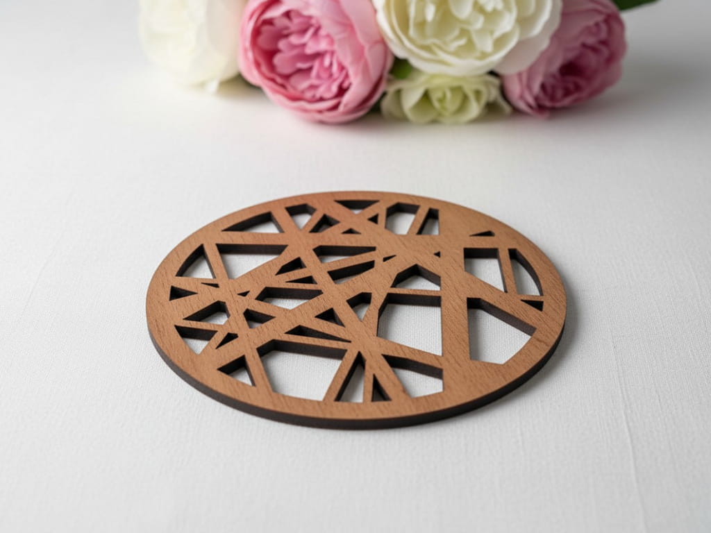 Laser Cut Wooden Coaster for Hot Beverages