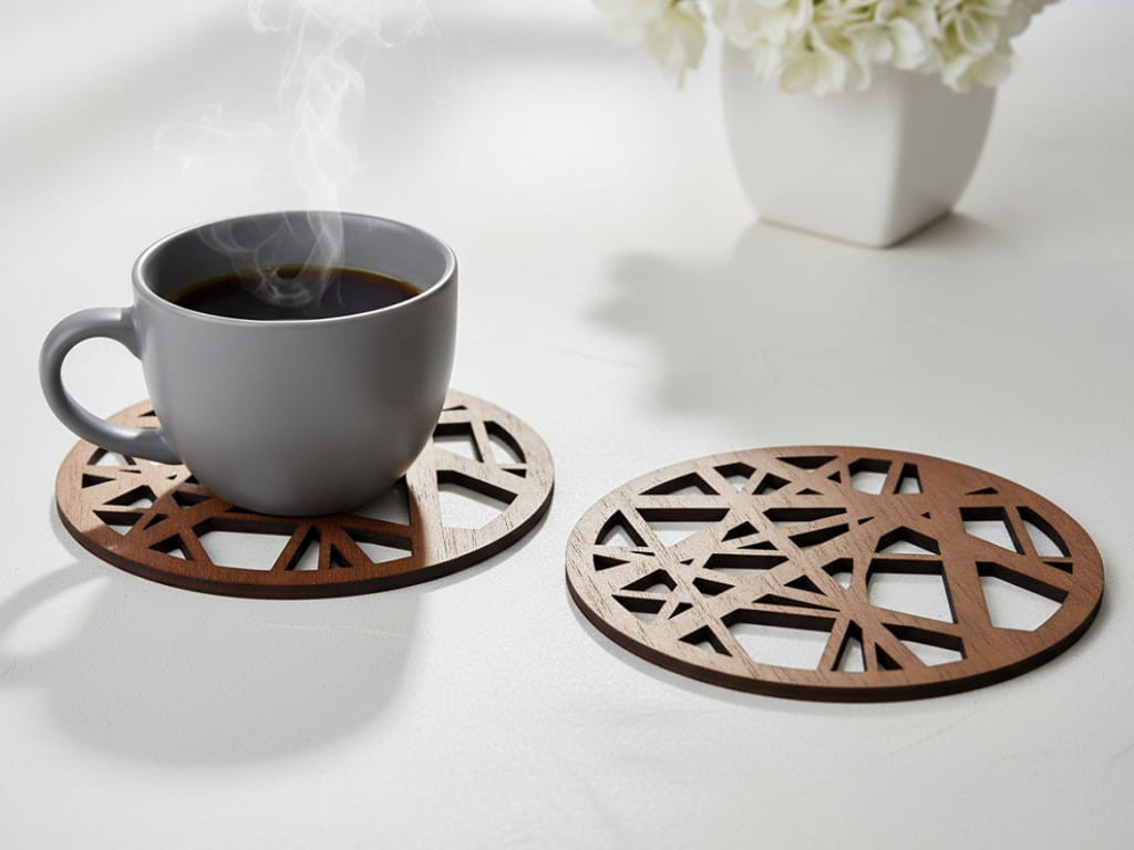 Laser Cut Wooden Coaster for Hot Beverages