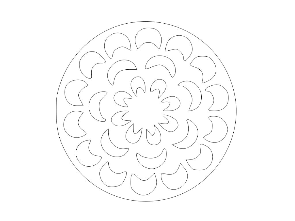 Laser Cut Wooden Drink Coaster with Floral Mandala Design