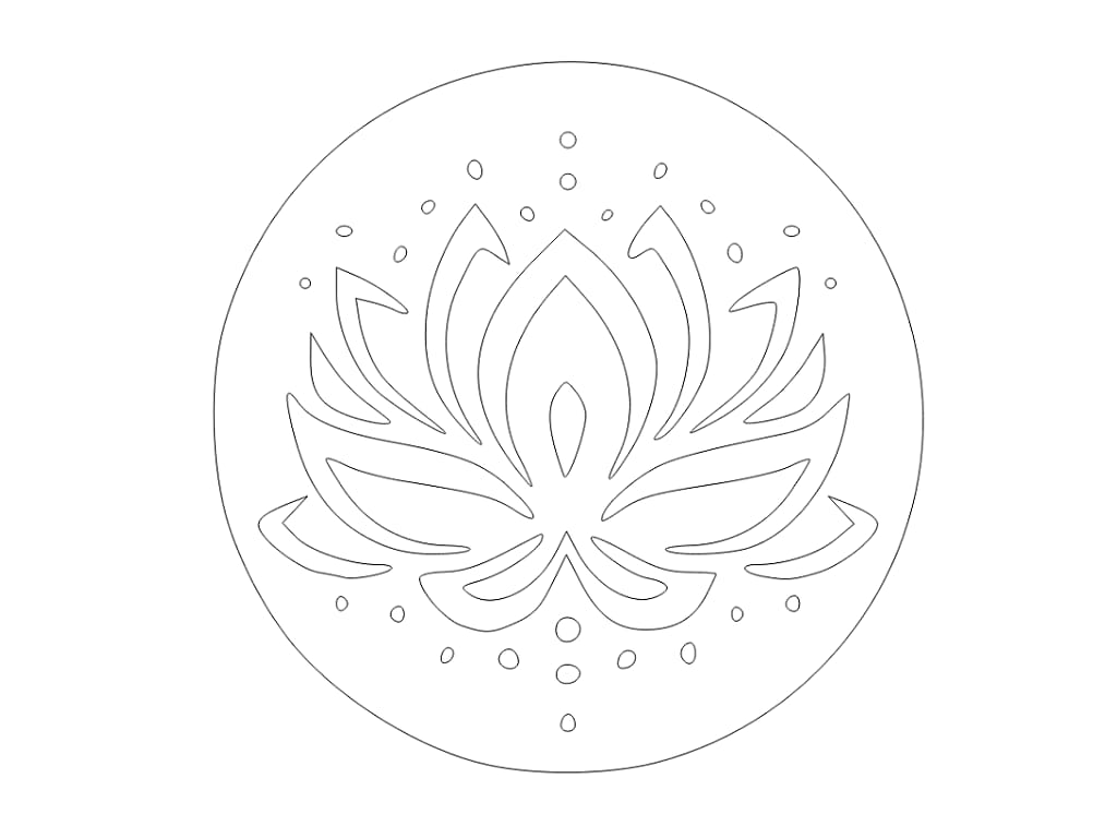 Laser Cut Wooden Drink Coaster with Lotus Flower Design