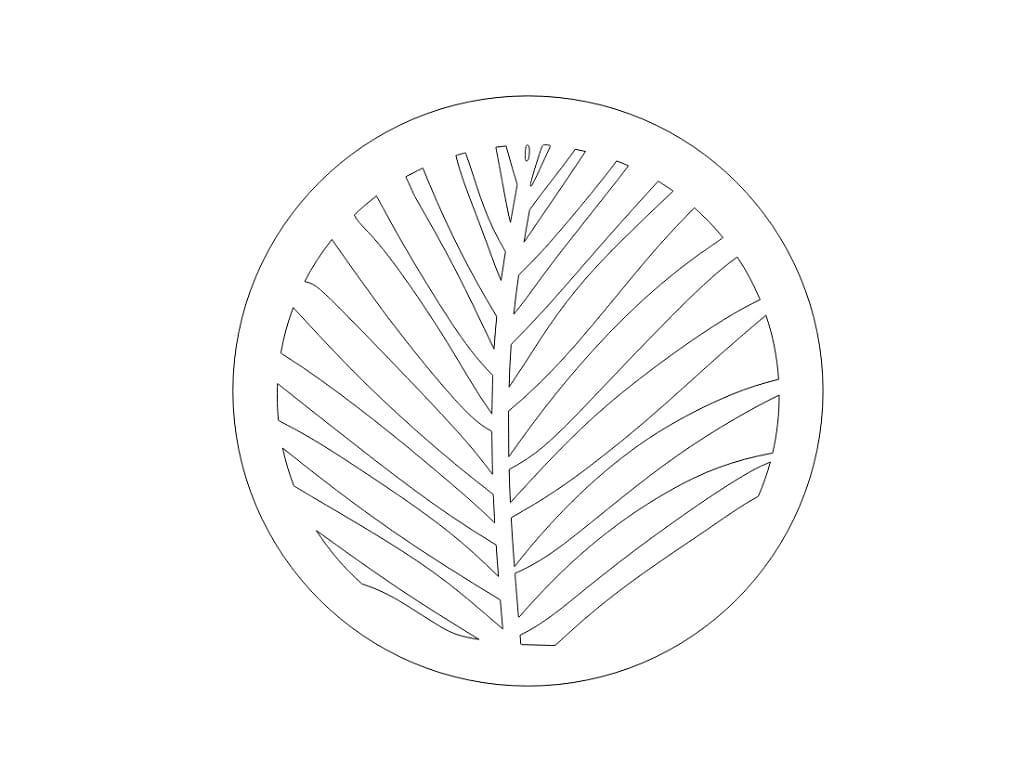 Laser Cut Wooden Palm Leaf Coaster