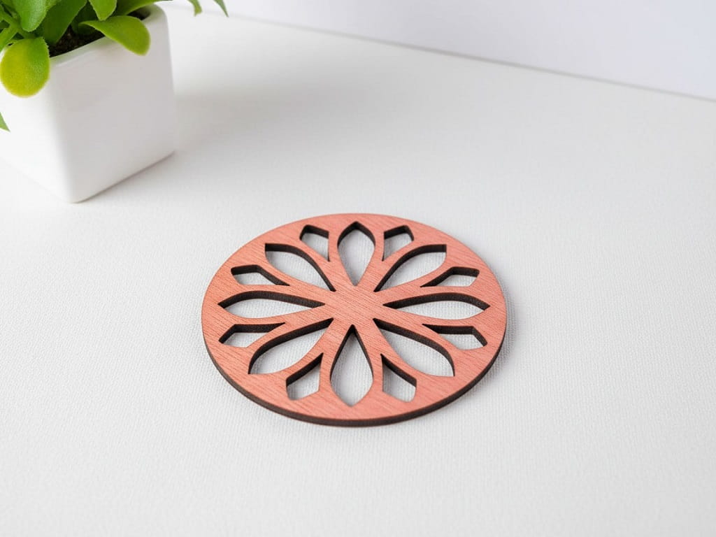 Laser Cut Wooden Round Coaster