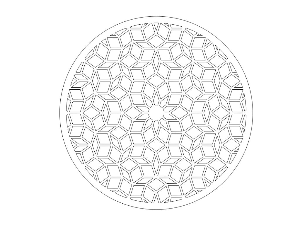 Laser Cut Wooden Penrose Trivet for Hot Pans