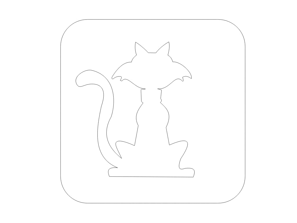 Laser Cut Wooden Cat Tea Coaster