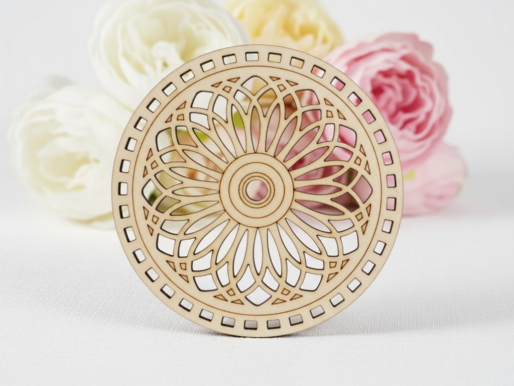 Laser Cut Decorative Coaster Set with Stand
