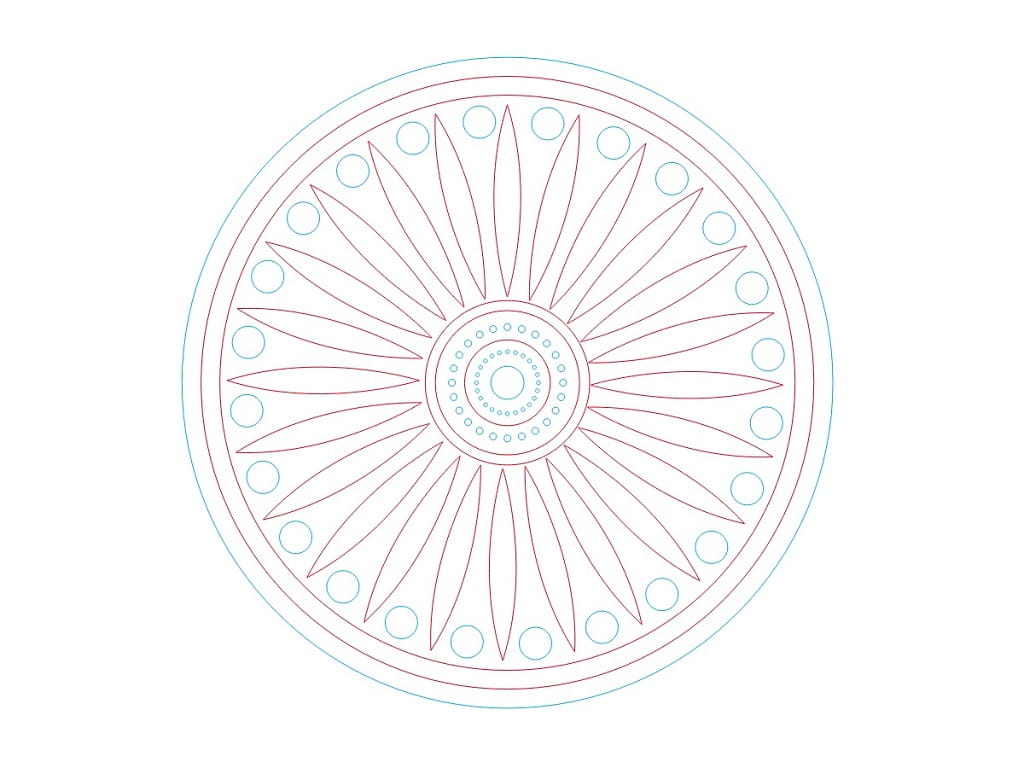 Laser Cut Wooden Geometric Mandala Coaster with Holder