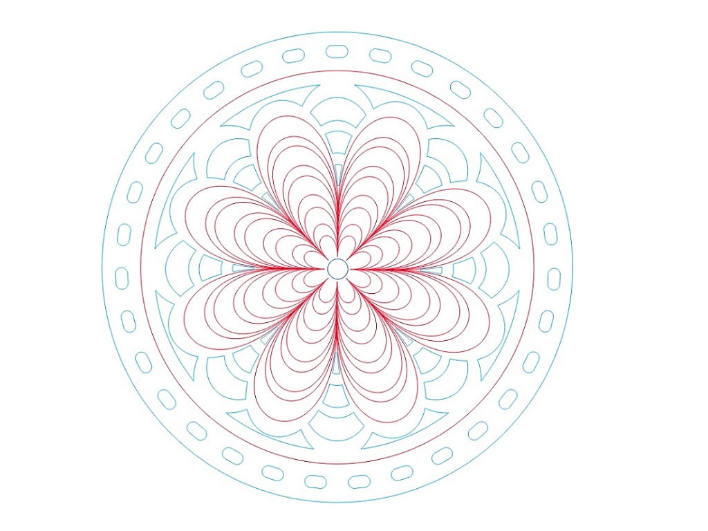 Laser Cut Flower Mandala Wooden Coasters with Stand