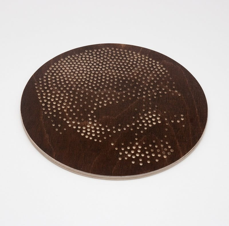 Laser Cut Halftone Stippled Skull Coaster