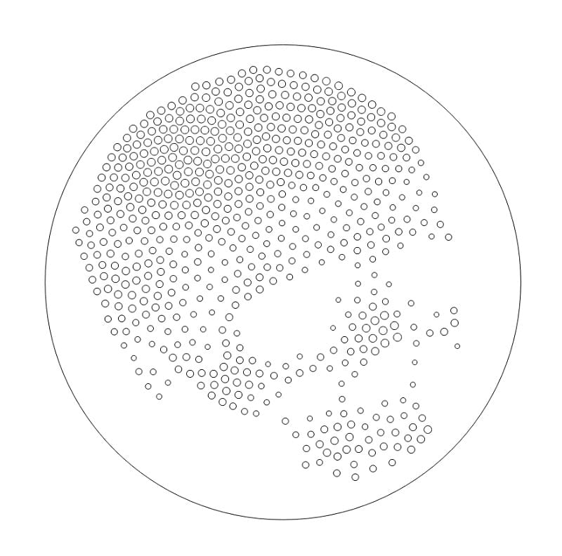 Laser Cut Halftone Stippled Skull Coaster