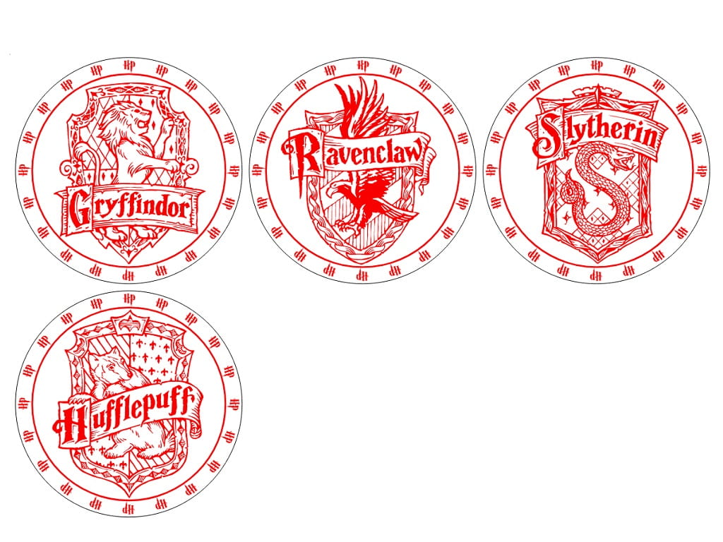 Laser Cut Wooden Harry Potter Inspired Engraved Coasters
