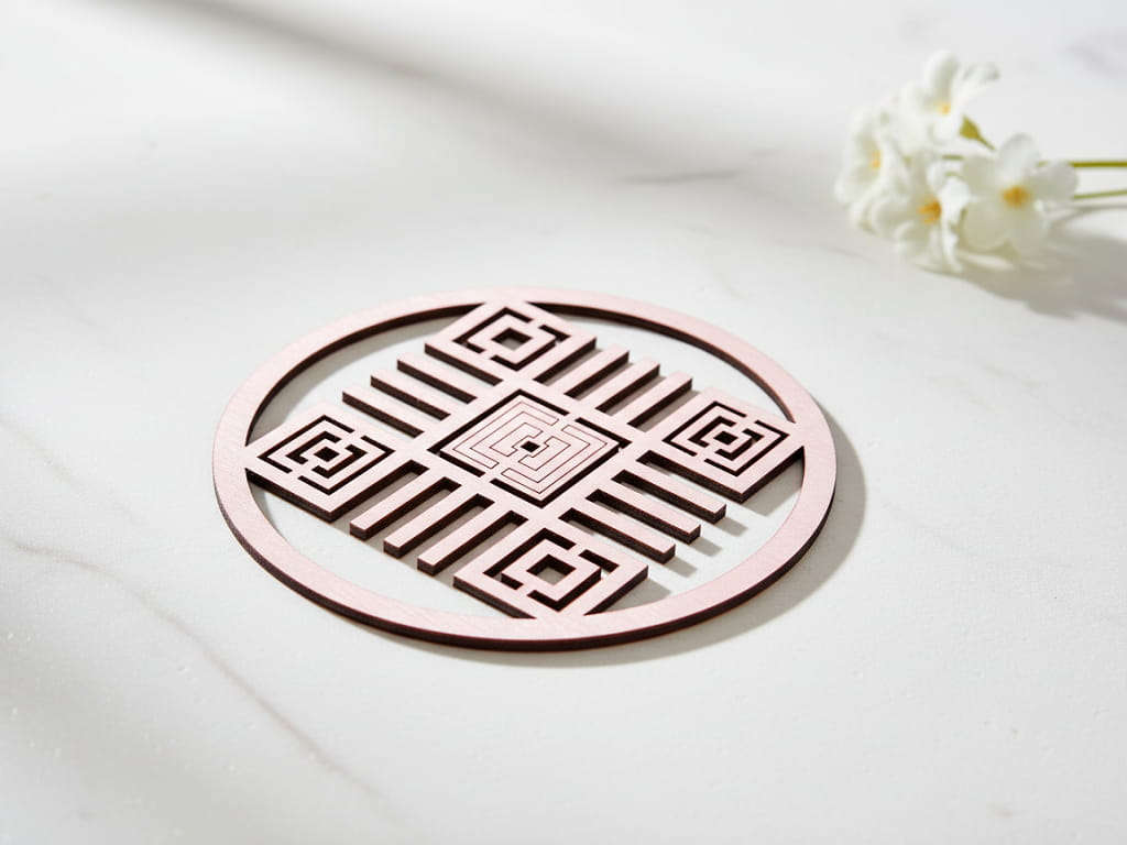 Laser Cut Elegant Modern Wooden Drink Coaster