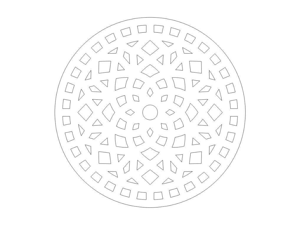 Laser Cut Wooden Drink Coaster with Decorative Mandala Pattern