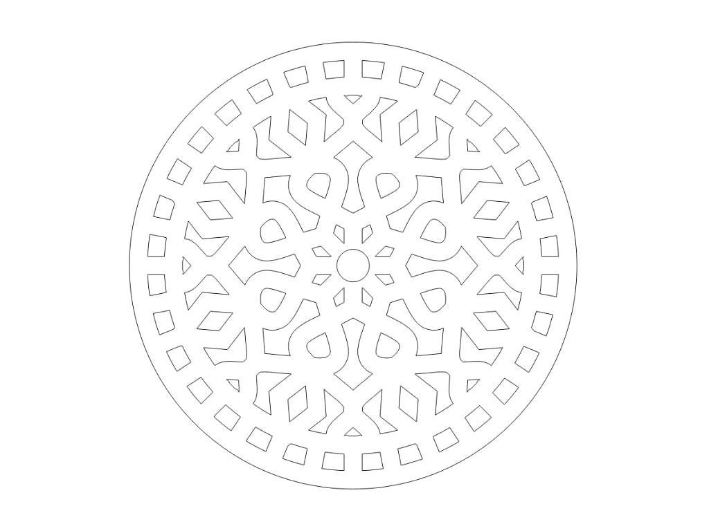 Laser Cut Wooden Drink Coaster with Intricate Geometric Pattern