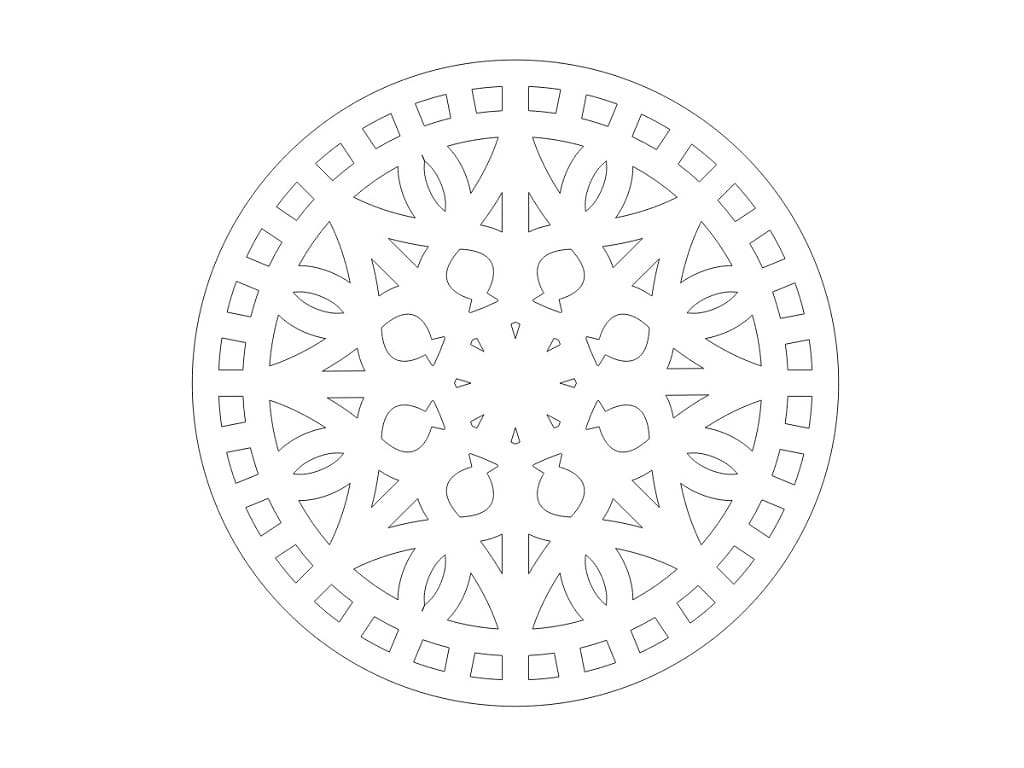 Laser Cut Wooden Drink Coaster with Intricate Geometric Design