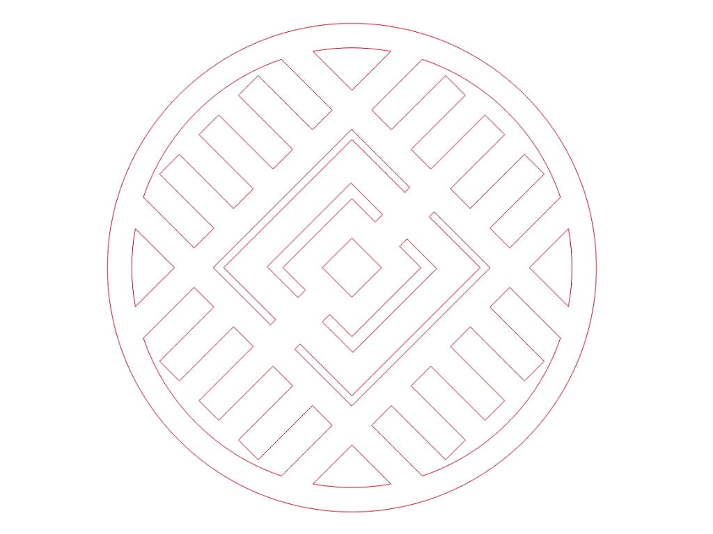 Laser Cut Wooden Drink Coaster with Modern Geometric Grid Pattern