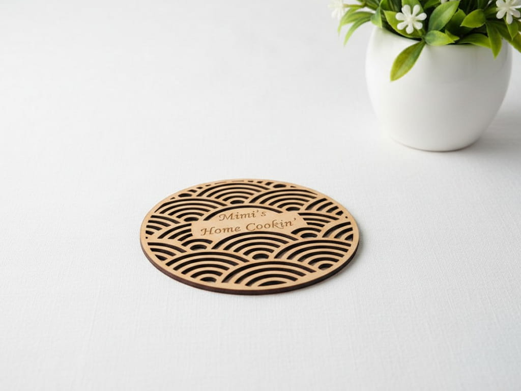 Laser Cut Personalized Wooden Coaster