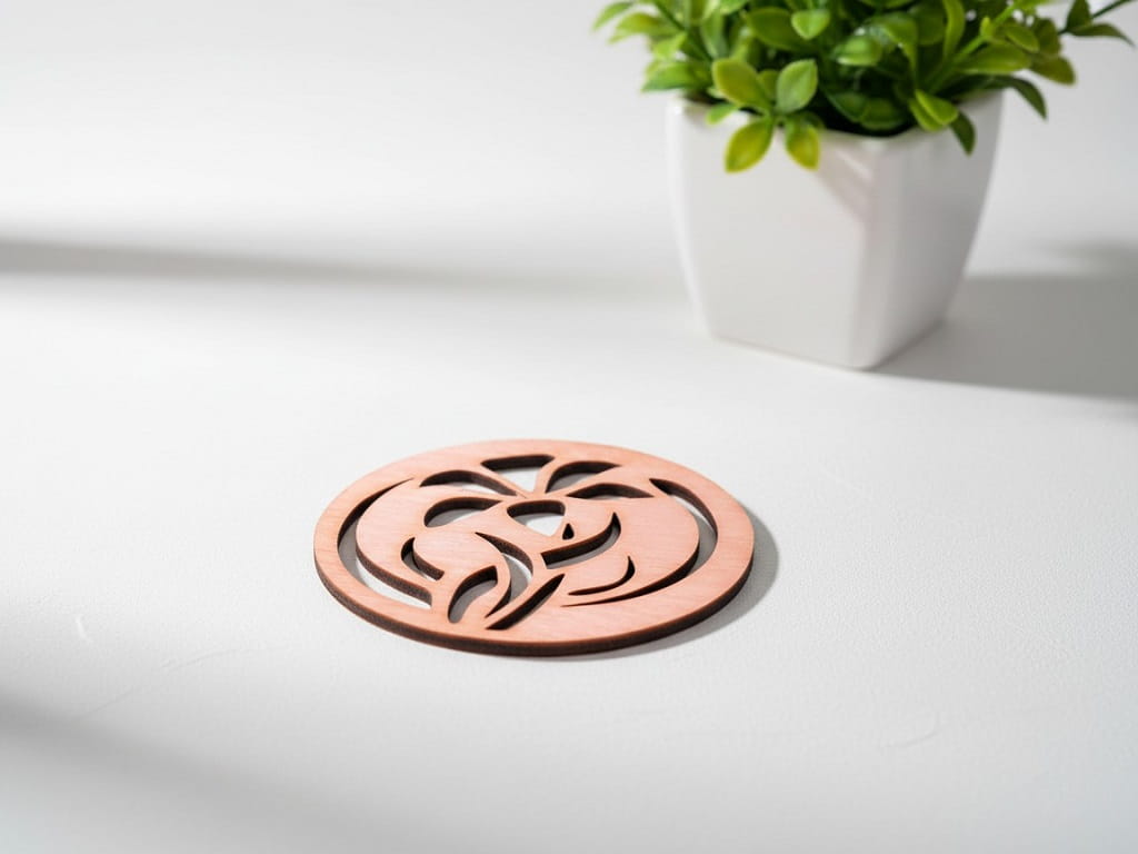 Laser Cut Wooden Drink Coaster for Hot and Cold Drinks