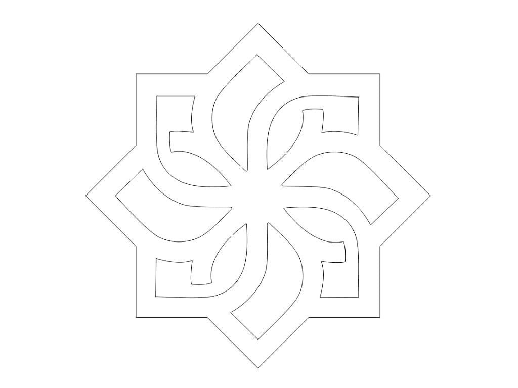 Laser Cut Drink Coaster with Arabesque Geometric Mandala Pattern
