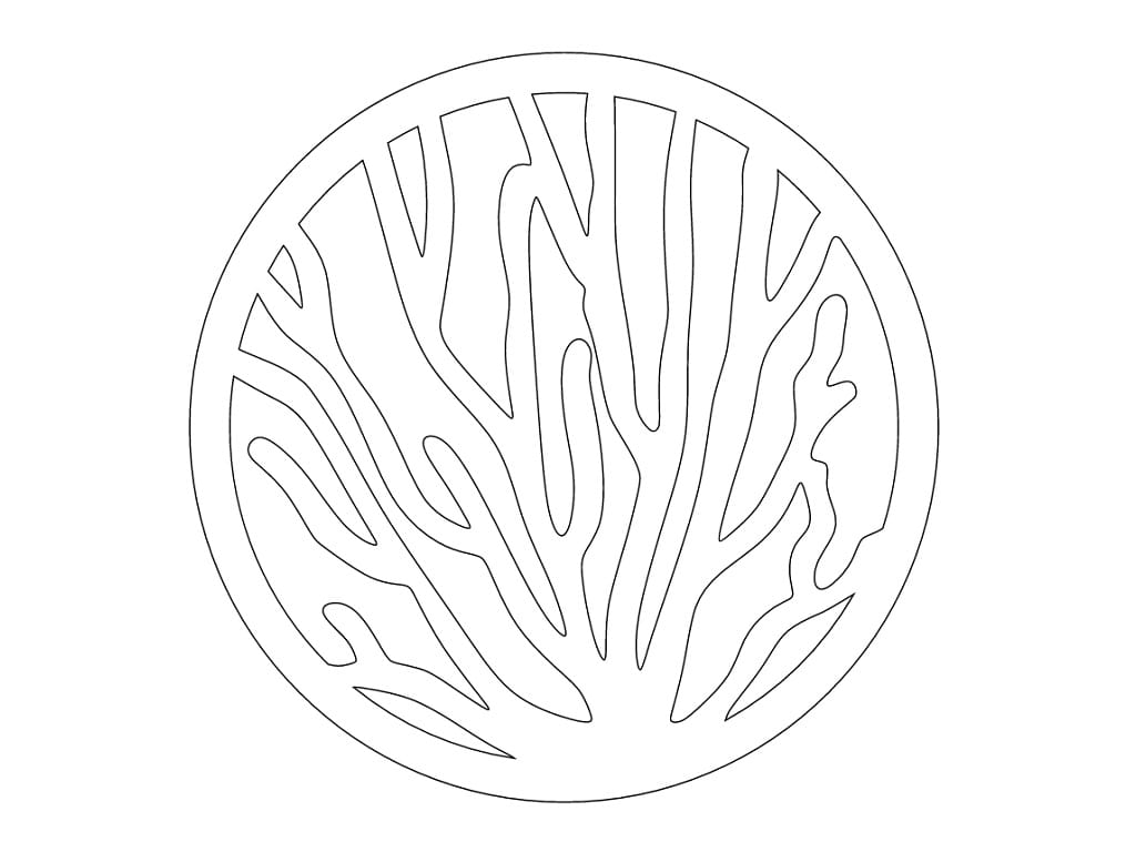 Laser Cut Wooden Drink Coaster with Coral Pattern