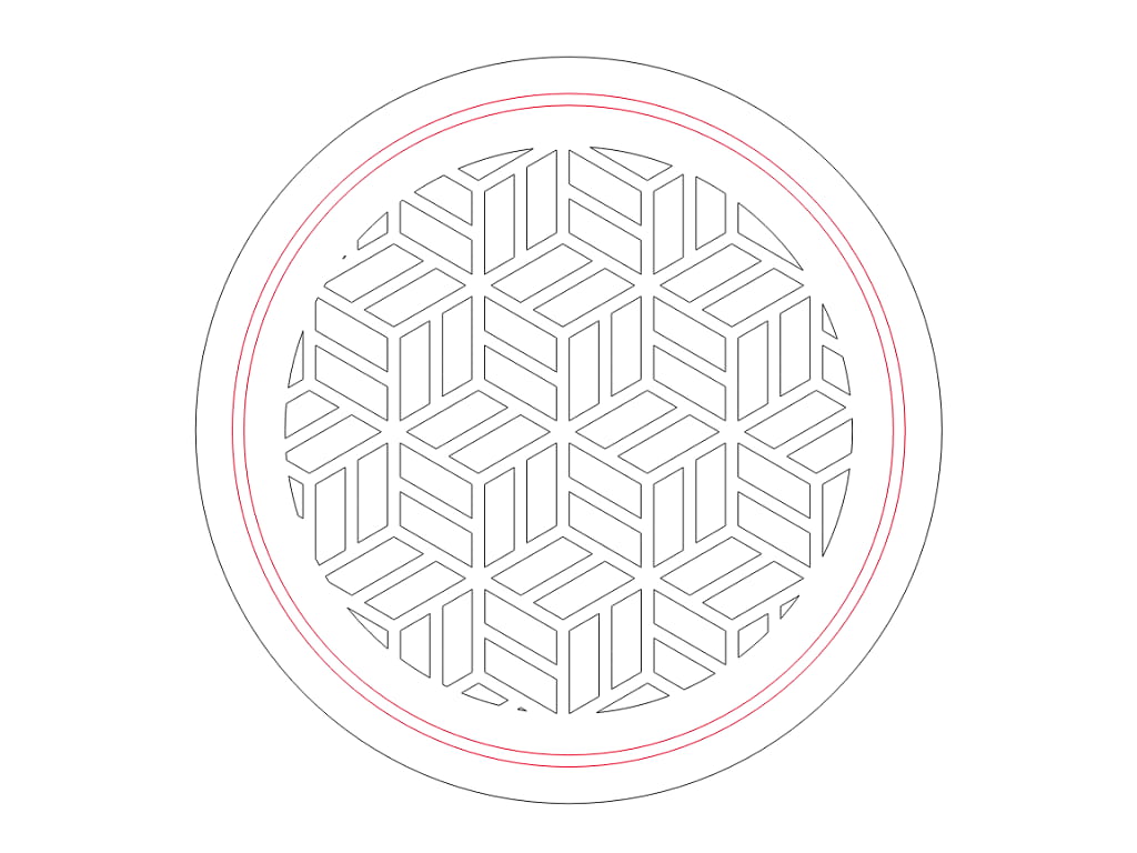 Laser Cut Wooden Drink Coaster with Geometric Lattice Pattern