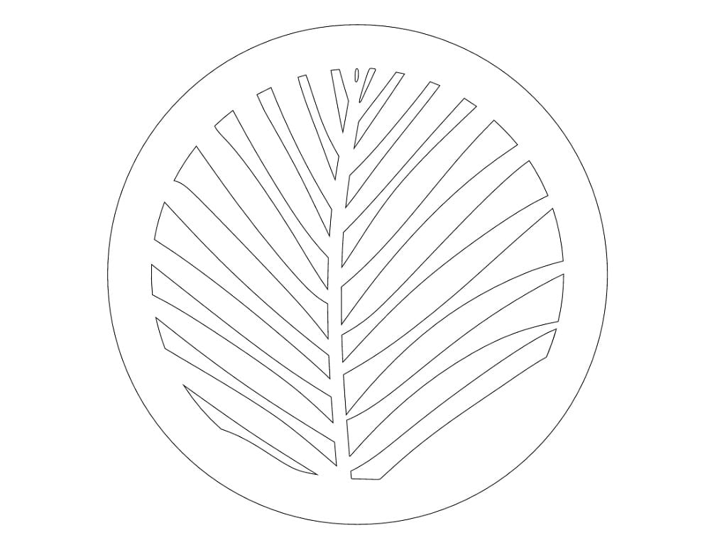 Laser Cut Wooden Palm Leaf Drink Coaster
