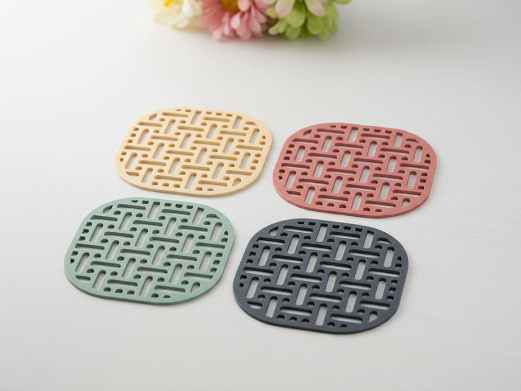 Laser Cut Wooden Hollow Weave Trivet and Drink Coaster