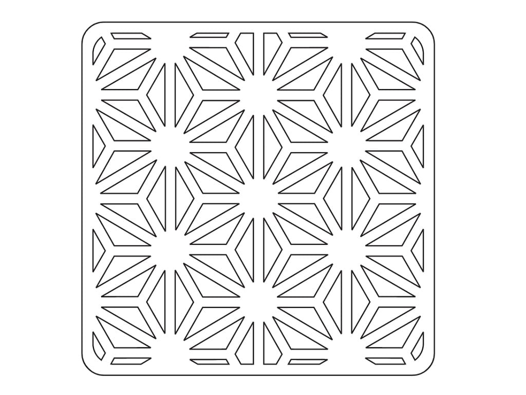 Laser Cut Wooden Square Coaster with Japanese Asanoha Pattern