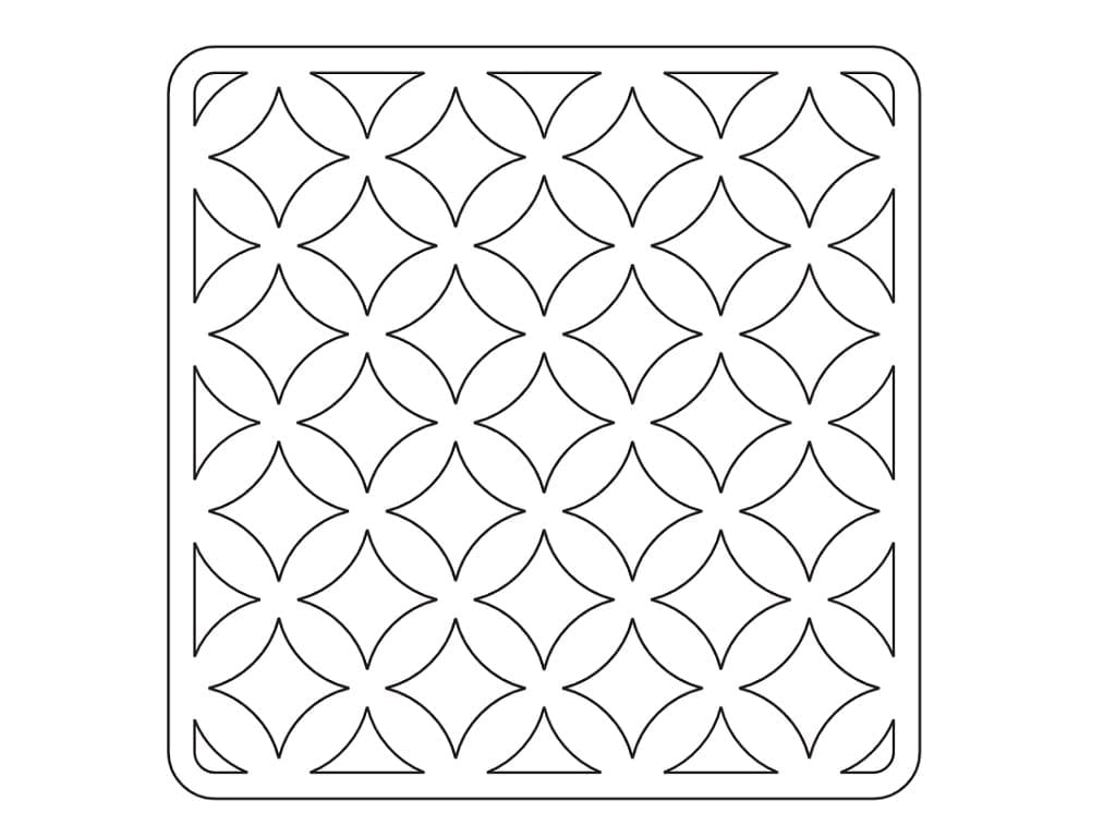 Laser Cut Wooden Square Coaster with Japanese Geometric Pattern