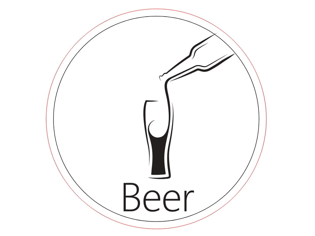 Laser Engraved Wooden Beer Bottle and Glass Drink Coaster