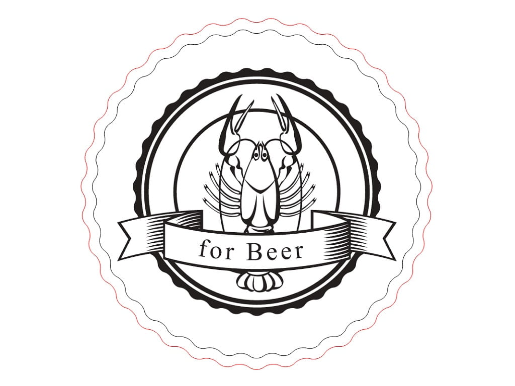 Laser Engraved Wooden Beer Drink Coaster with Crayfish Design