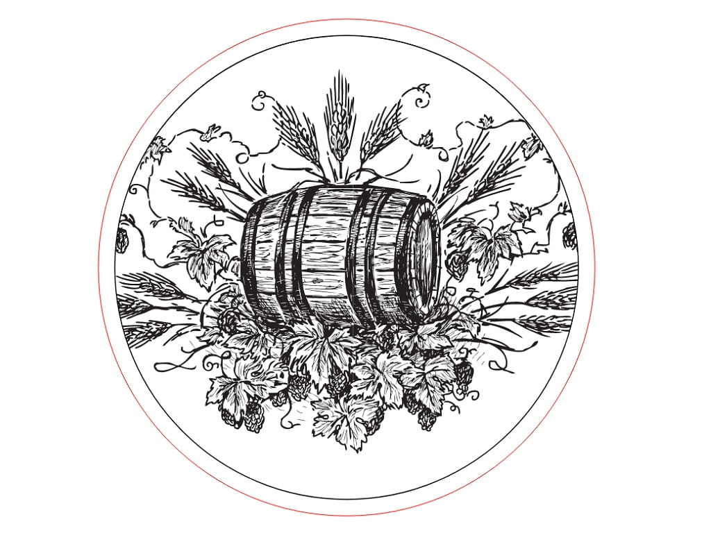 Laser Engraved Wooden Beverage Barrel Drink Coaster