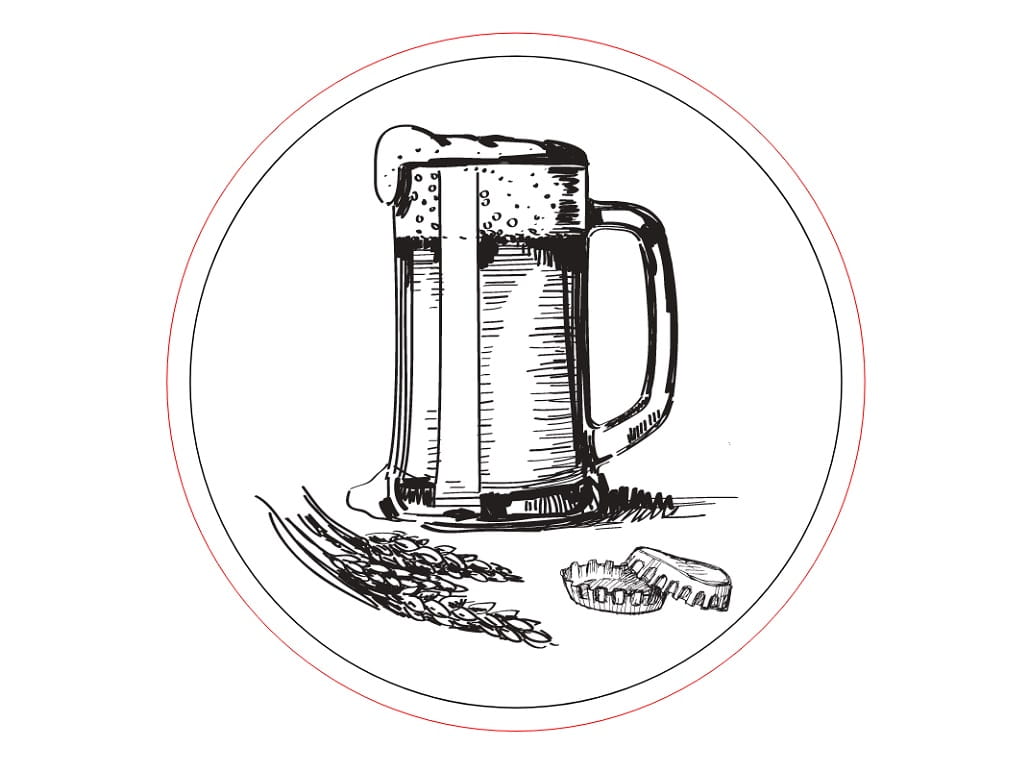 Laser Engraved Round Wooden Beer Mug Coaster