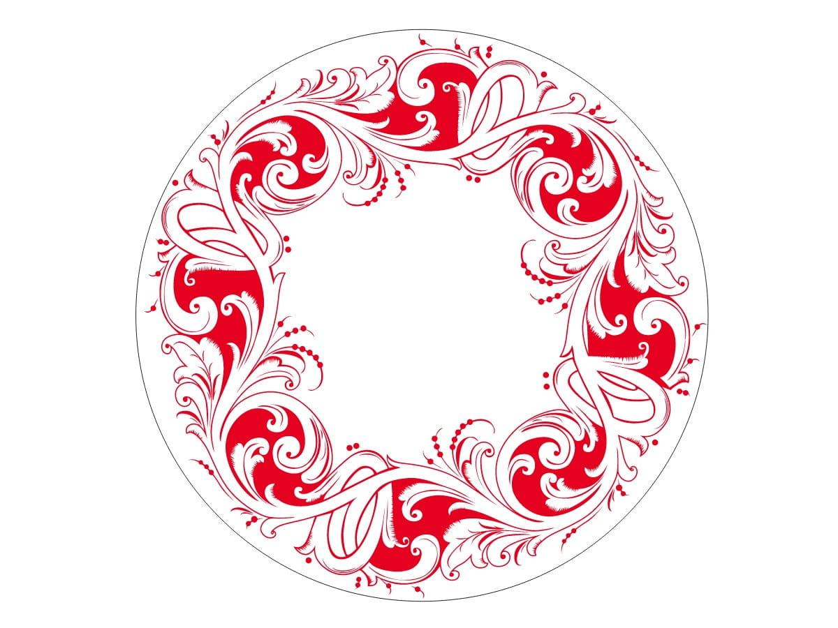 Laser Engraved Round Wooden Floral Drink Coaster