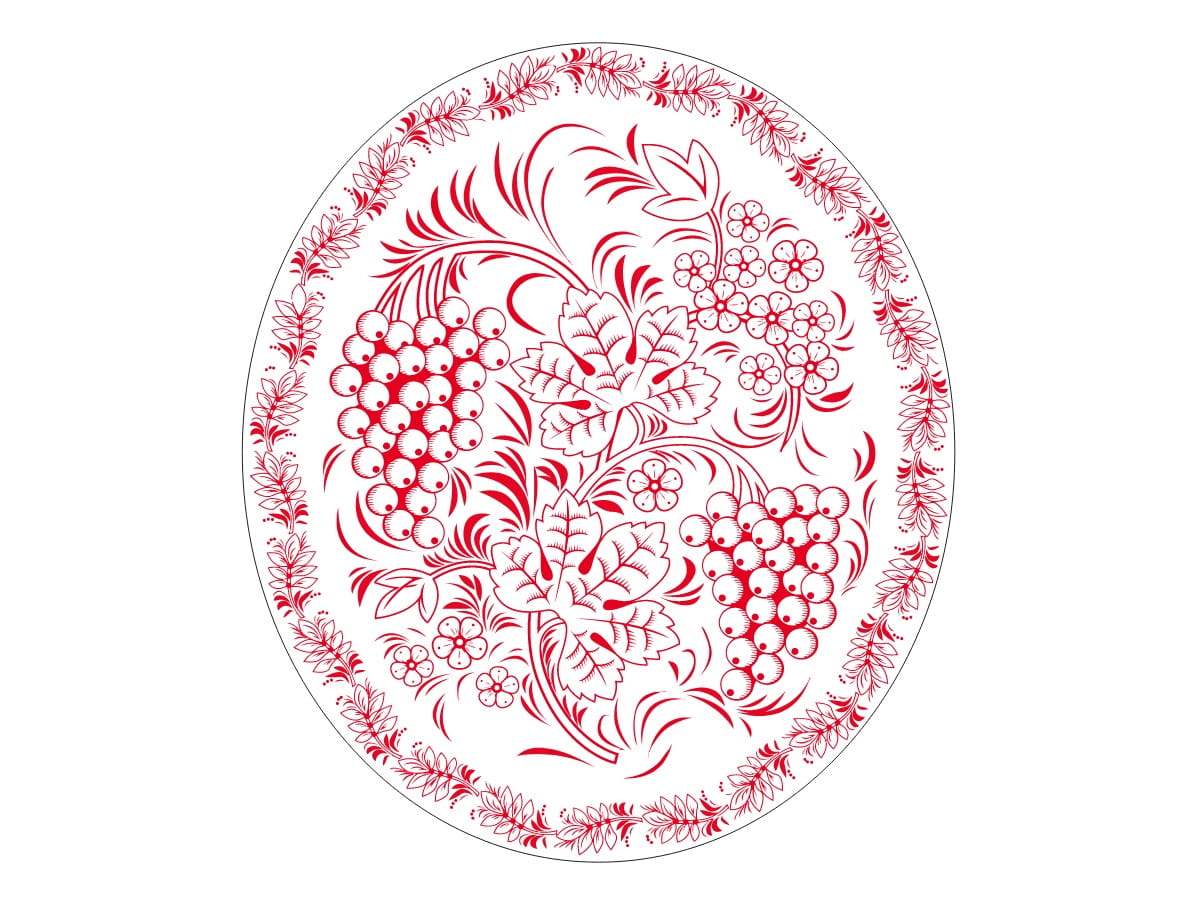 Laser Engraved Round Wooden Traditional Folk Art Drink Coaster